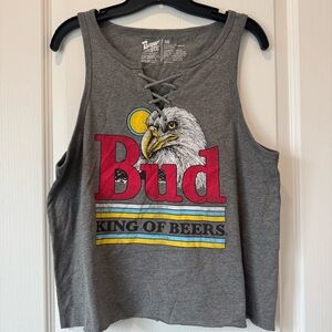 00 Torrid Budweiser Gray Cropped Tank Top with Eagle Design